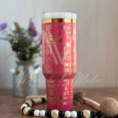 Hello Kitty Motivational  Quencher Tumbler (30oz, 40oz, + Stanleys) 