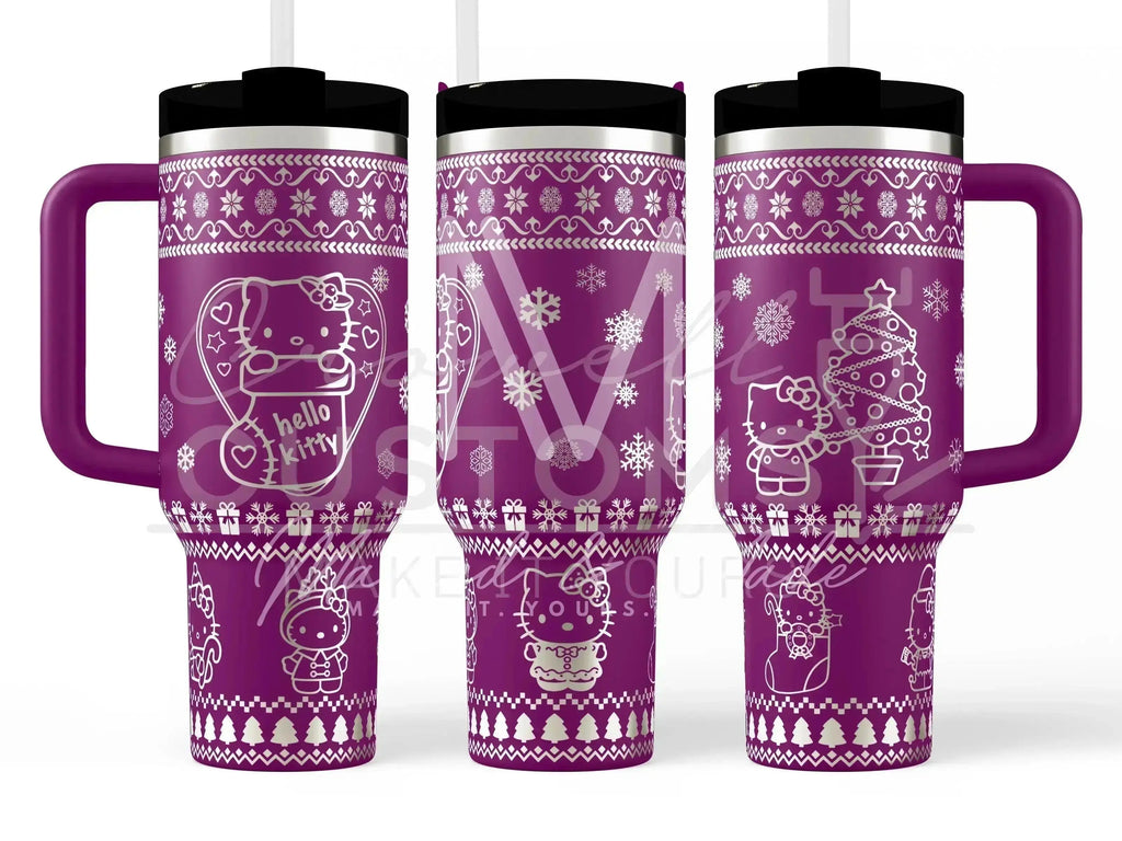 Hello Kitty - Ugly Sweater Christmas  Quencher Tumbler (30oz, 40oz, + Stanleys)