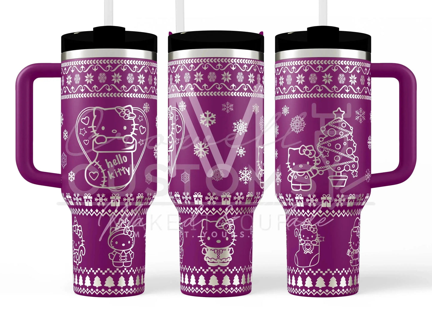 Hello Kitty - Ugly Sweater Christmas  Quencher Tumbler (30oz, 40oz, + Stanleys) 