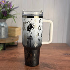 Hey, Cowboy Tumbler White to Black Ombre to Black 40 oz tumbler 