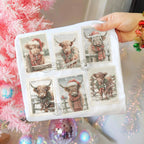 Highland Cow Christmas Stamps – Tee / Long Sleeve / Hoodie / Crewneck