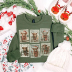 Highland Cow Christmas Stamps – Tee / Long Sleeve / Hoodie / Crewneck