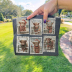 Highland Cow Christmas Stamps – Tee / Long Sleeve / Hoodie / Crewneck