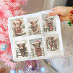 Highland Cow Christmas Stamps – Tee / Long Sleeve / Hoodie / Crewneck