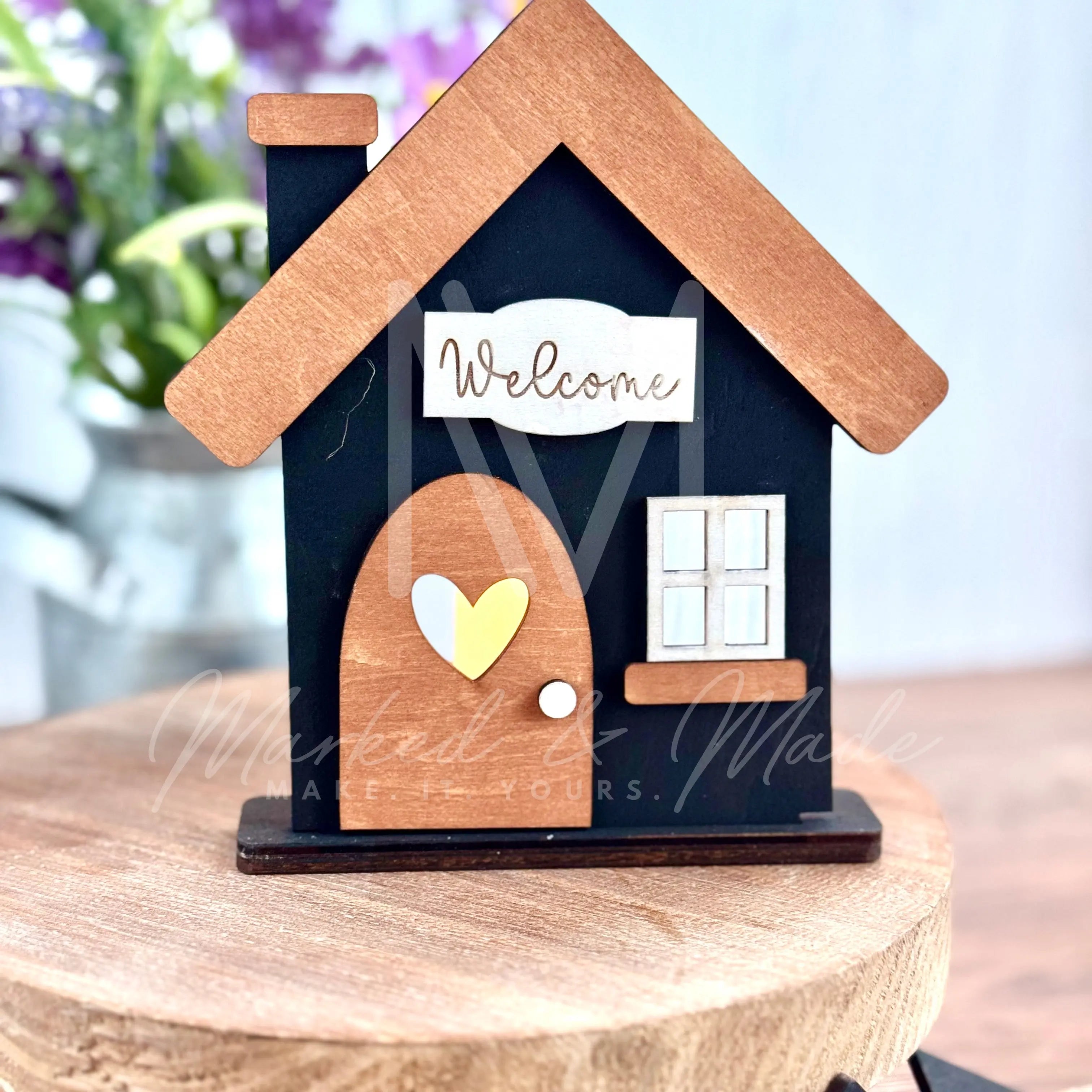 Home Collection Decor Set | Good For Tiered Trays or Shelf | Votive Holder | Sign | Decor | Rustic 