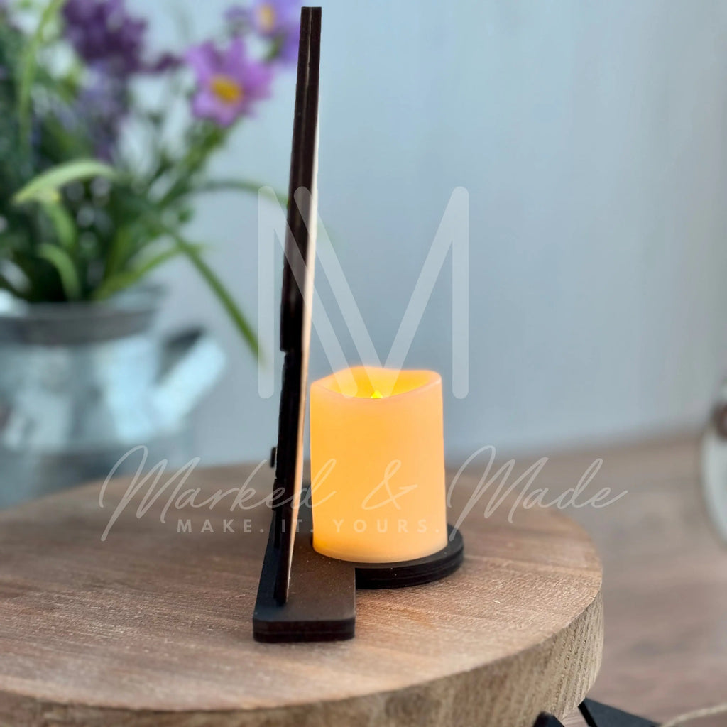 Home Collection Decor Set | Good For Tiered Trays or Shelf | Votive Holder | Sign | Decor | Rustic 