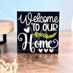 Home Collection Decor Set | Good For Tiered Trays or Shelf | Votive Holder | Sign | Decor | Rustic 
