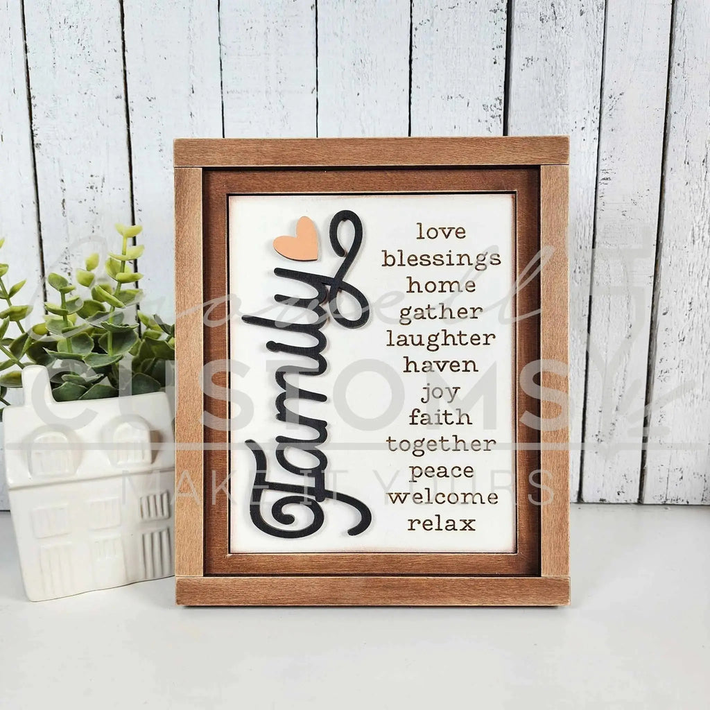 Home Collection Family Signs 6.75" x 8"| DIY WOOD CUTOUT KIT | 1-3 Signs | Home Decor | Rustic | Home Sweet Home 