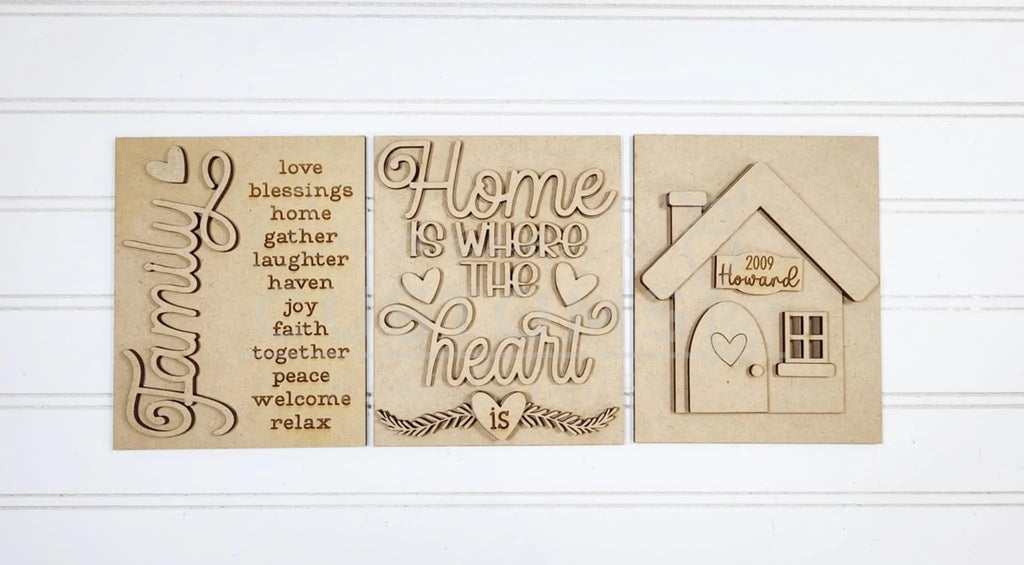 Home Collection Family Signs 6.75" x 8" | 1-3 Signs | Home Decor | Rustic | Home Sweet Home 