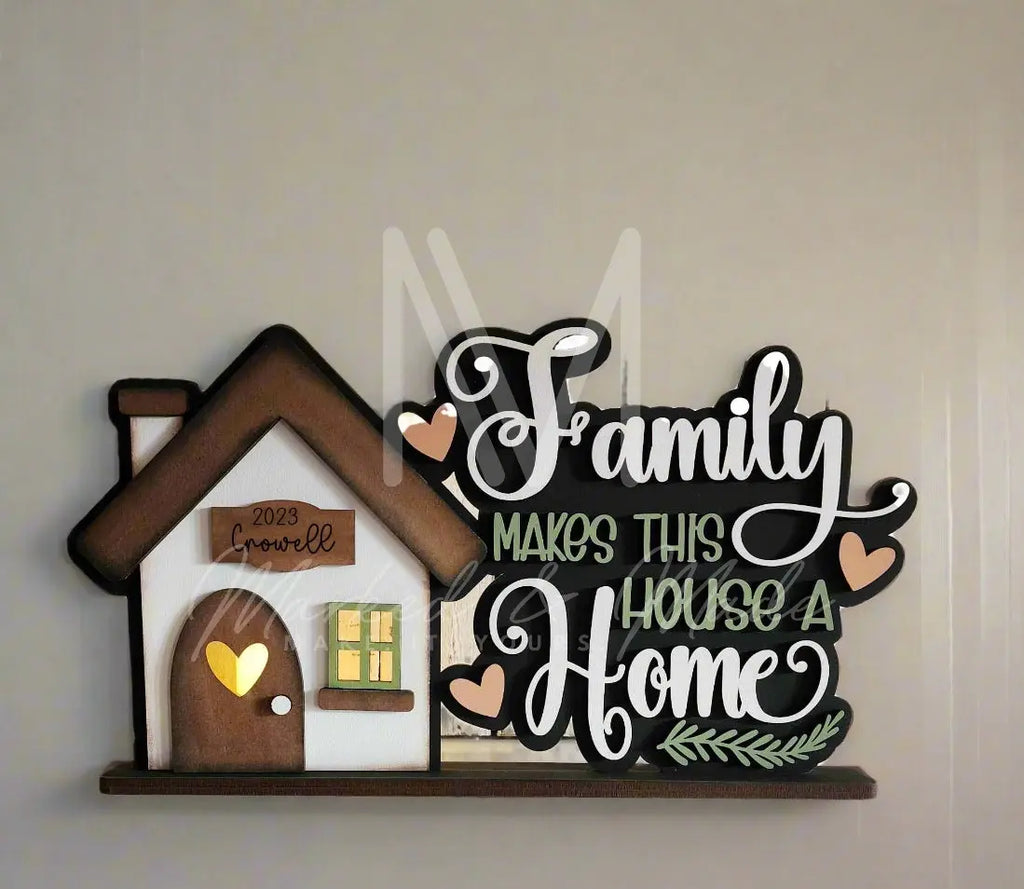 Home Collection Family Word Art Personalized Last Name Votive Holder | 11.5" x 6.5" | Home Collection | Home Decor | Votive Candle Holder | Rustic 