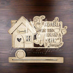 Home Collection Family Word Art Personalized Last Name Votive Holder | 11.5" x 6.5" | Home Collection | Home Decor | Votive Candle Holder | Rustic 