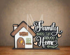 Home Collection Family Word Art Personalized Last Name Votive Holder | 11.5" x 6.5" | Home Collection | Home Decor | Votive Candle Holder | Rustic 