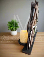 Home Collection Family Word Art Personalized Last Name Votive Holder | DIY CUTOUT KIT | 11.5" x 6.5" | Home Collection | Home Decor | Votive Candle Holder | Rustic 