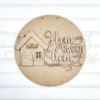 Home Sweet Home Door Round Sign | Last Name Sign | 18" or 10.5" | Welcome Sign | Door Hanger | Custom | Wood Sign 