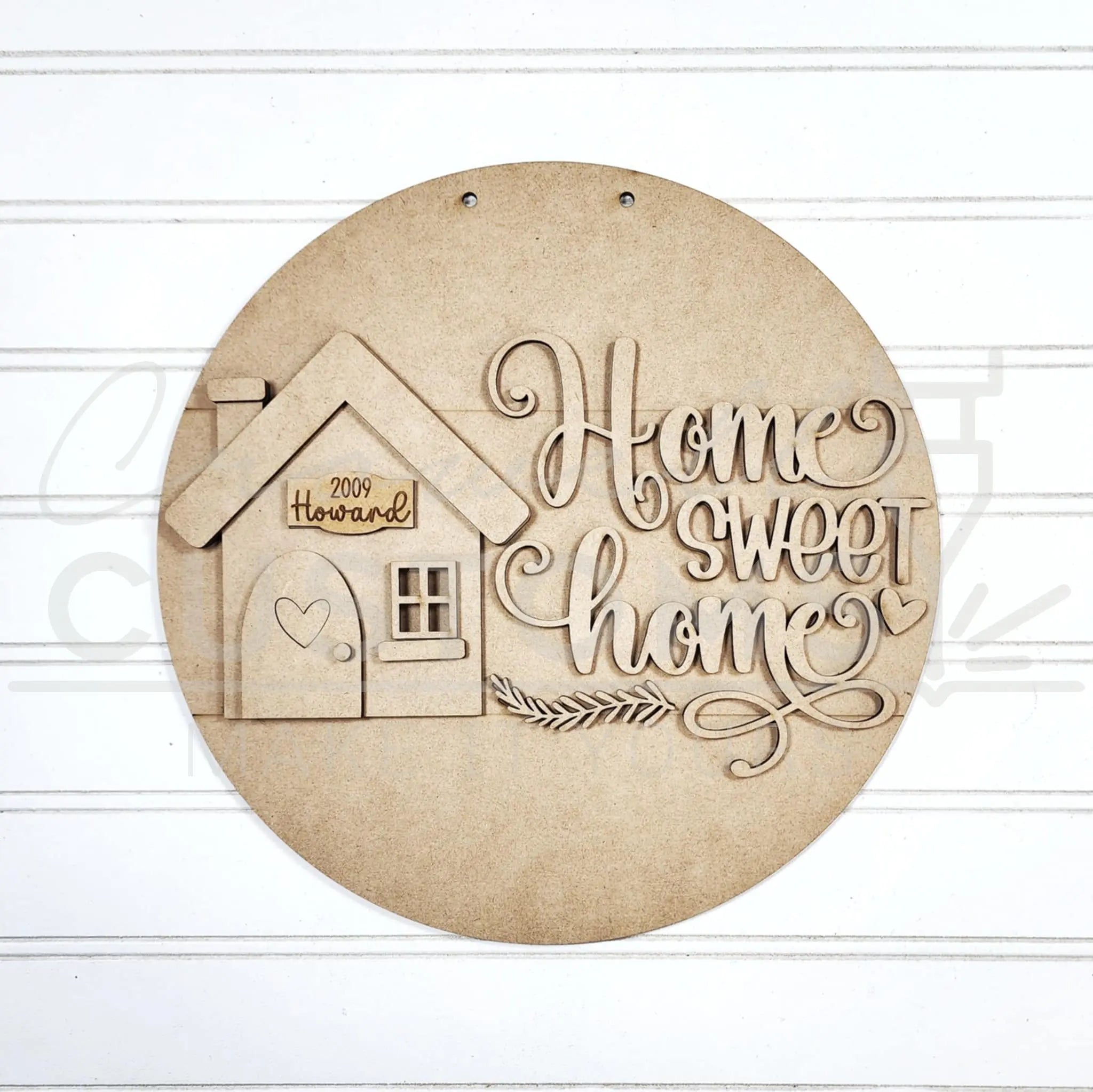 Home Sweet Home Door Round Sign | Last Name Sign | 18" or 10.5" | Welcome Sign | Door Hanger | Custom | Wood Sign 