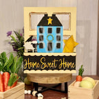 Home Sweet Home | Saltbox Primitive | Add-On for Interchangeable Window Box Shelf Sitter Base | Interchangeable Decor Add-On 