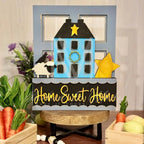 Home Sweet Home | Saltbox Primitive | Add-On for Interchangeable Window Box Shelf Sitter Base | Interchangeable Decor Add-On 