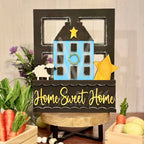 Home Sweet Home | Saltbox Primitive | Add-On for Interchangeable Window Box Shelf Sitter Base | Interchangeable Decor Add-On 