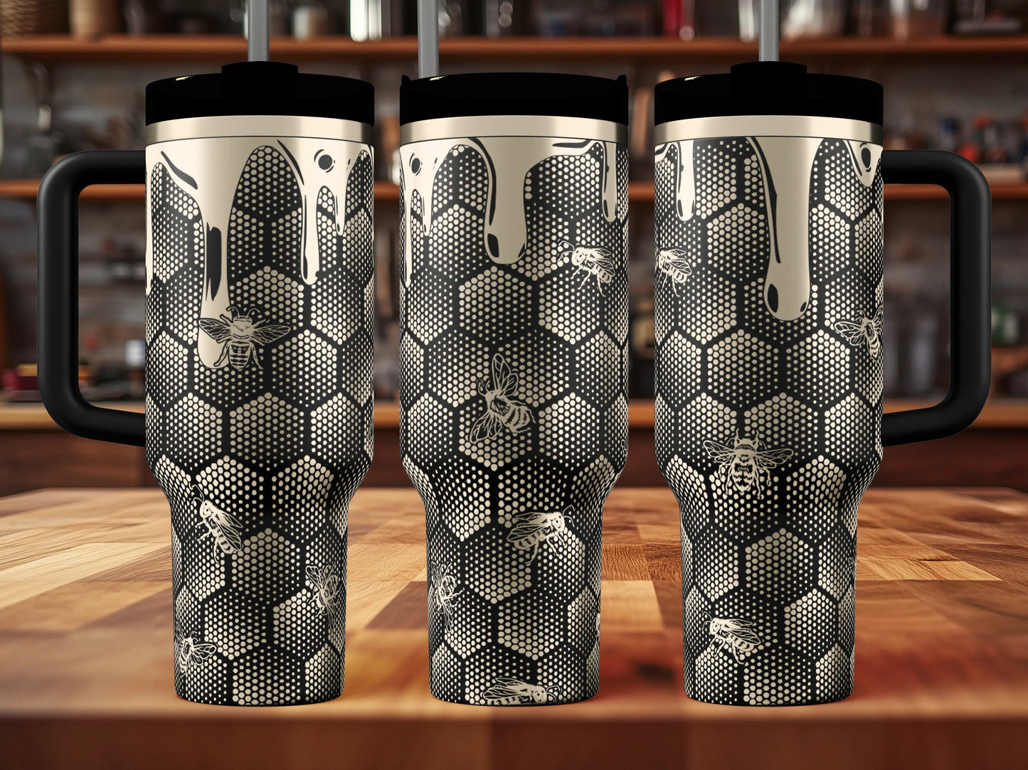 Honeycomb Honey Bee Engraved Tumbler (30oz, 40oz, + Stanleys) 