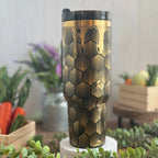 Honeycomb  / Honeybee Black to Gold Tumbler 40 oz 