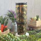 Honeycomb  / Honeybee Black to Gold Tumbler 40 oz 