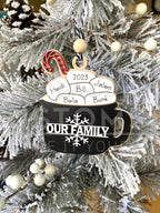 Hot Cocoa Personalized Family Ornament 1-11 Names! 
