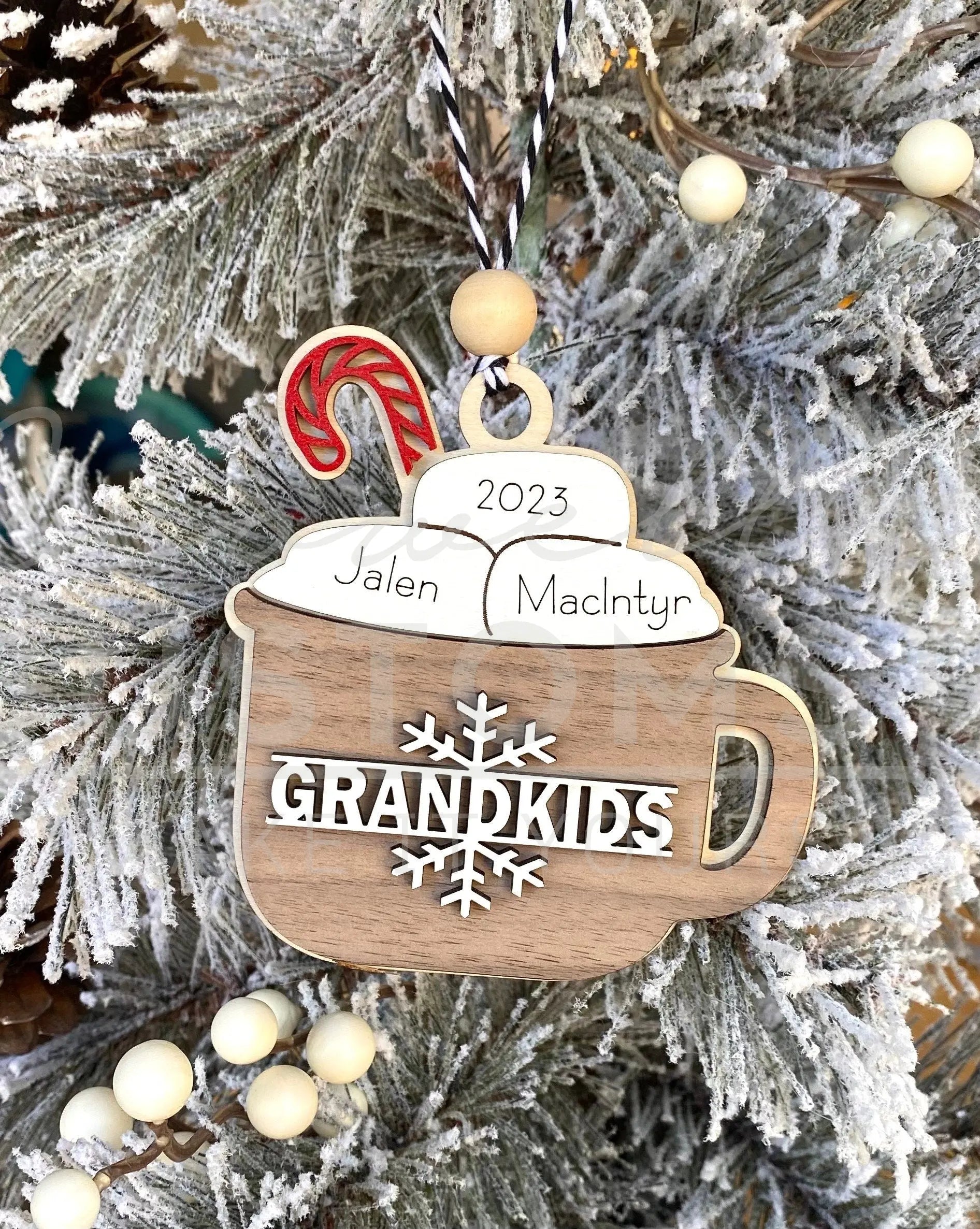 Hot Cocoa Personalized Family Ornament 1-11 Names! 