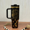 Hufflepuff  V1  Engraved 40oz Tumbler Black to Gold 
