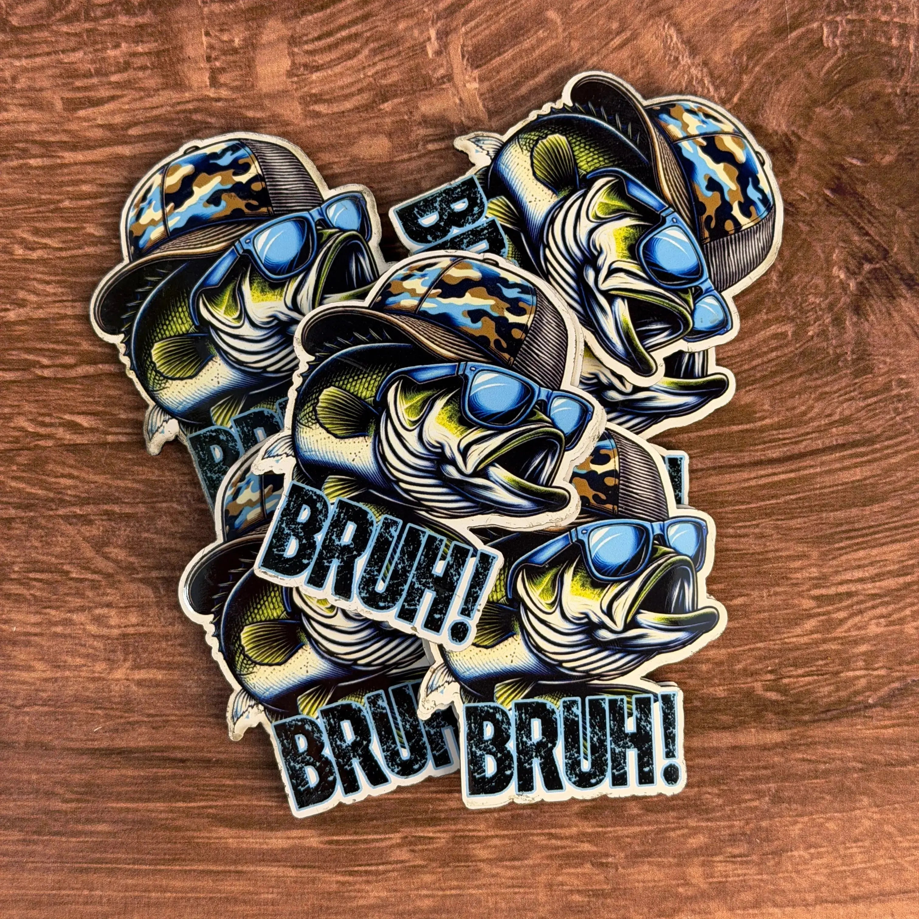 Fishing BRUH | UV Printed Leather Hat Patch 