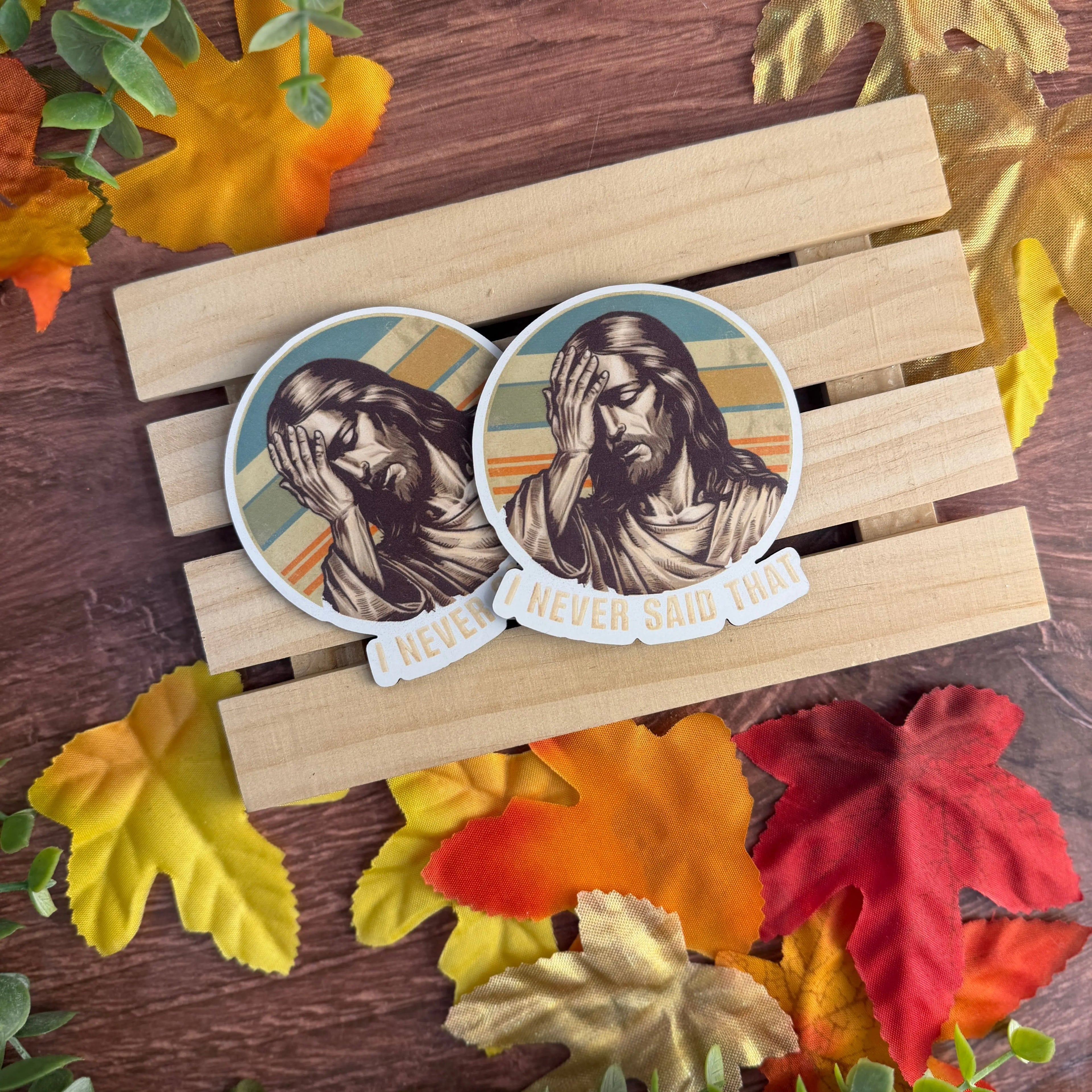 I Never Said That (Jesus) | UV Printed Leather Hat Patch 