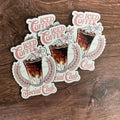 Iced Coffee Social Club | UV Printed Leather Hat Patch 