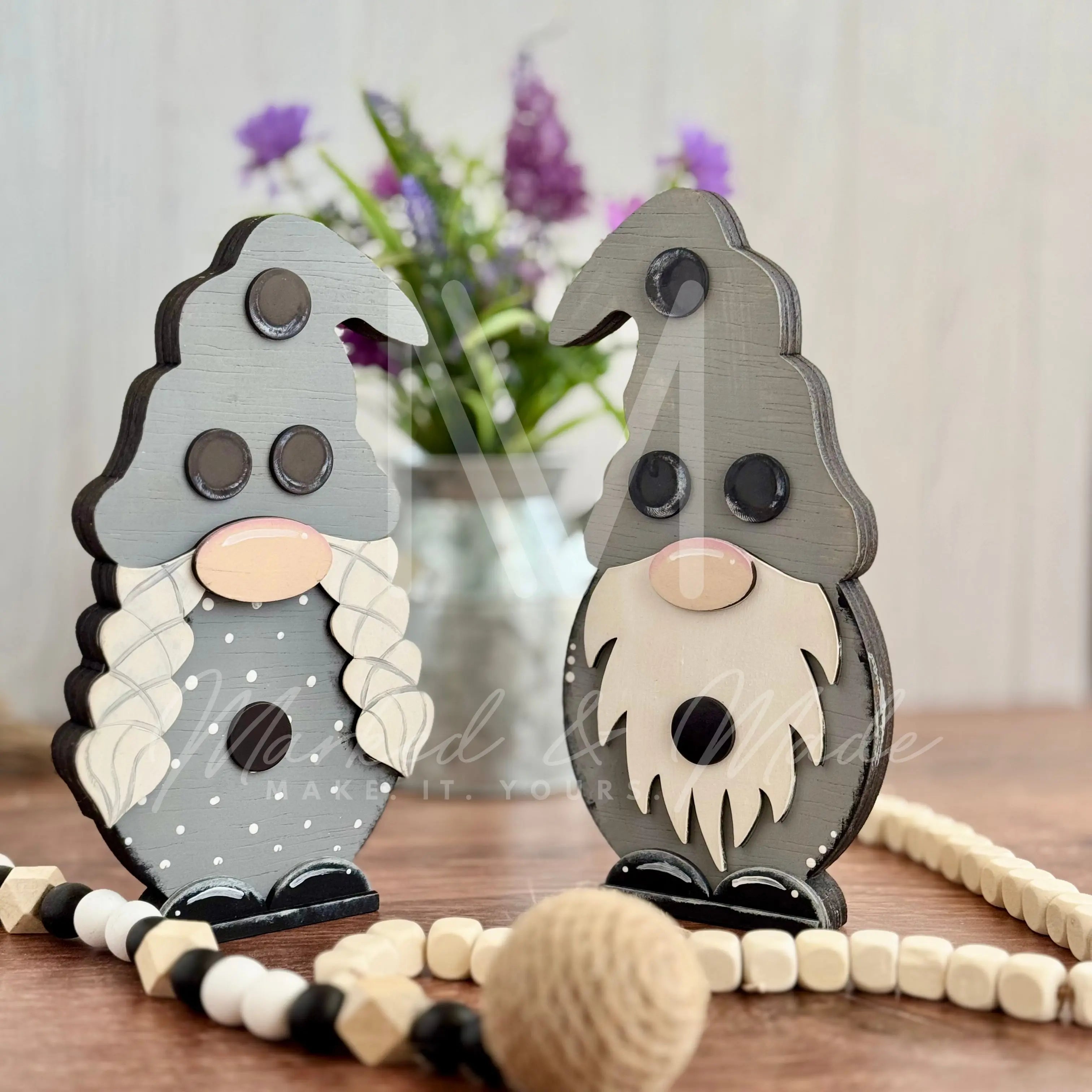 Interchangeable Gnome Bases Set | Boy and Girl Gnome + Home Sweet Home Starter Add-On Set | Interchangeable Seasonal Decor 