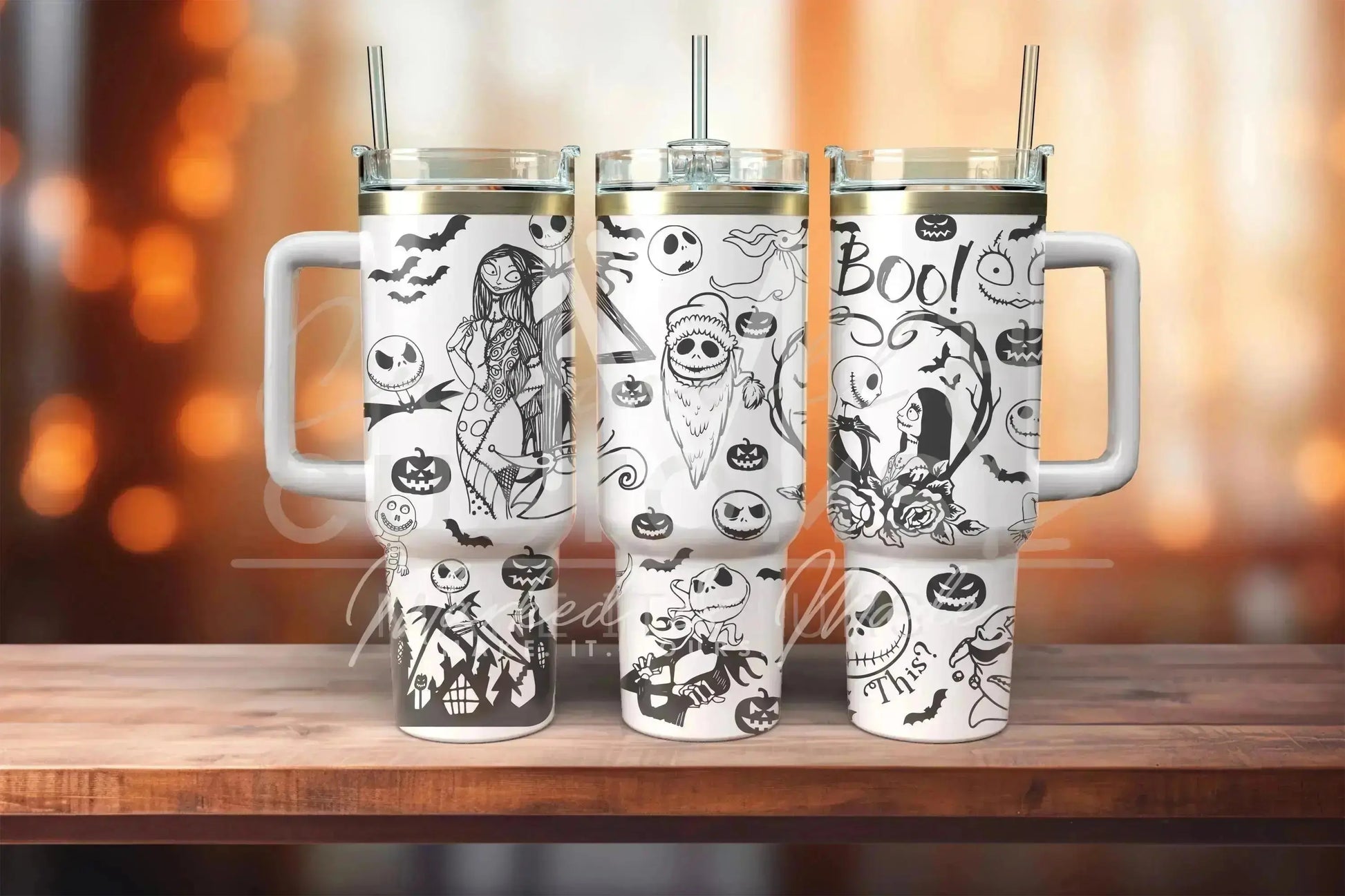 Jack Skellington Nightmare Before Christmas Quencher Tumbler (30oz, 40oz, + Stanleys)