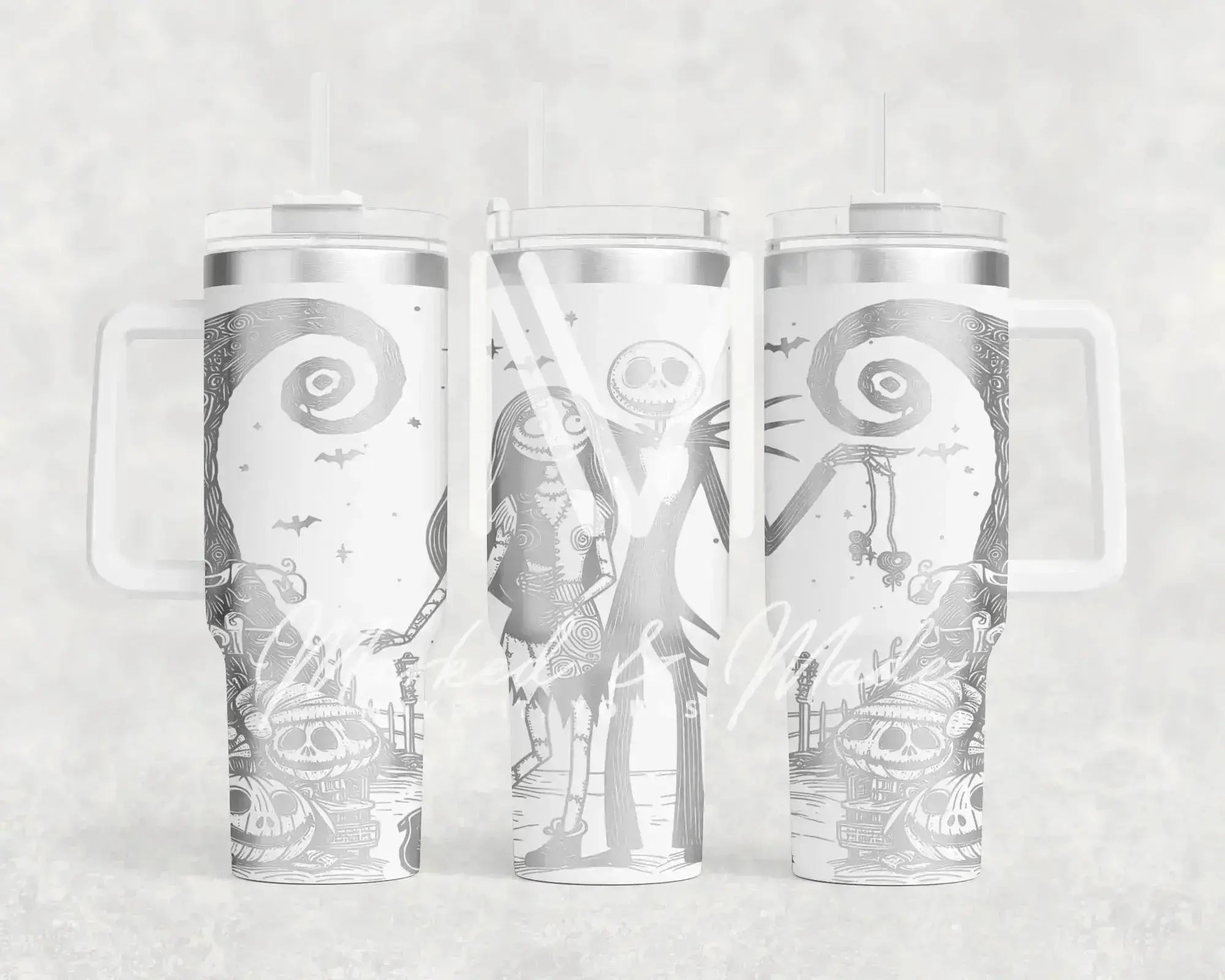 Jack and Sally Love  Quencher Tumbler (30oz, 40oz, + Stanleys)