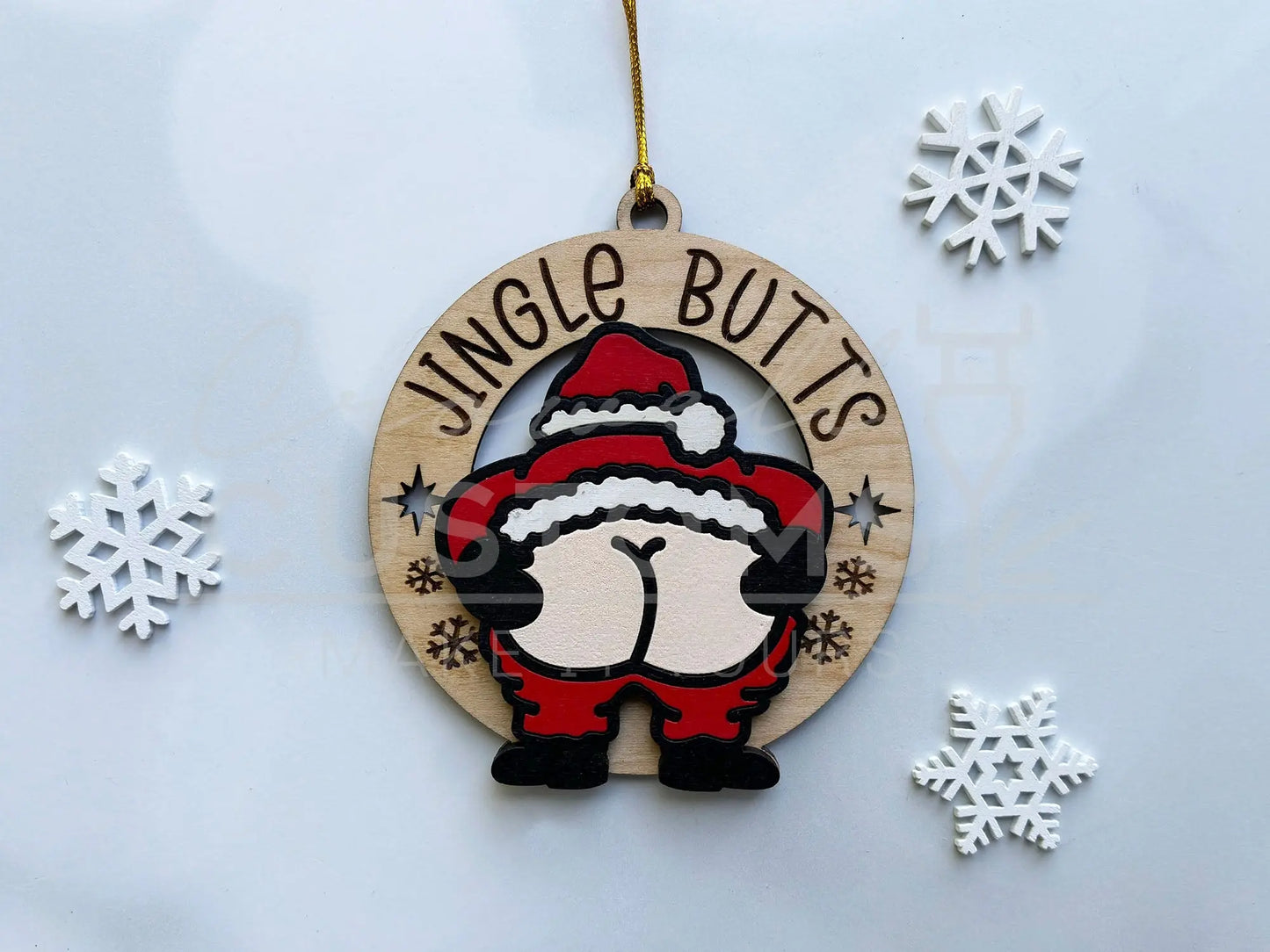 Jingle Butts Funny Wood Ornaments 