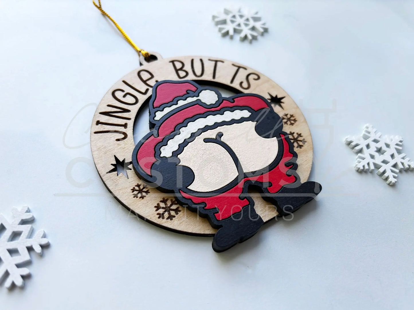 Jingle Butts Funny Wood Ornaments 