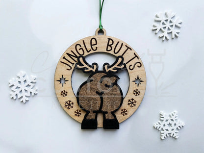 Jingle Butts Funny Wood Ornaments 