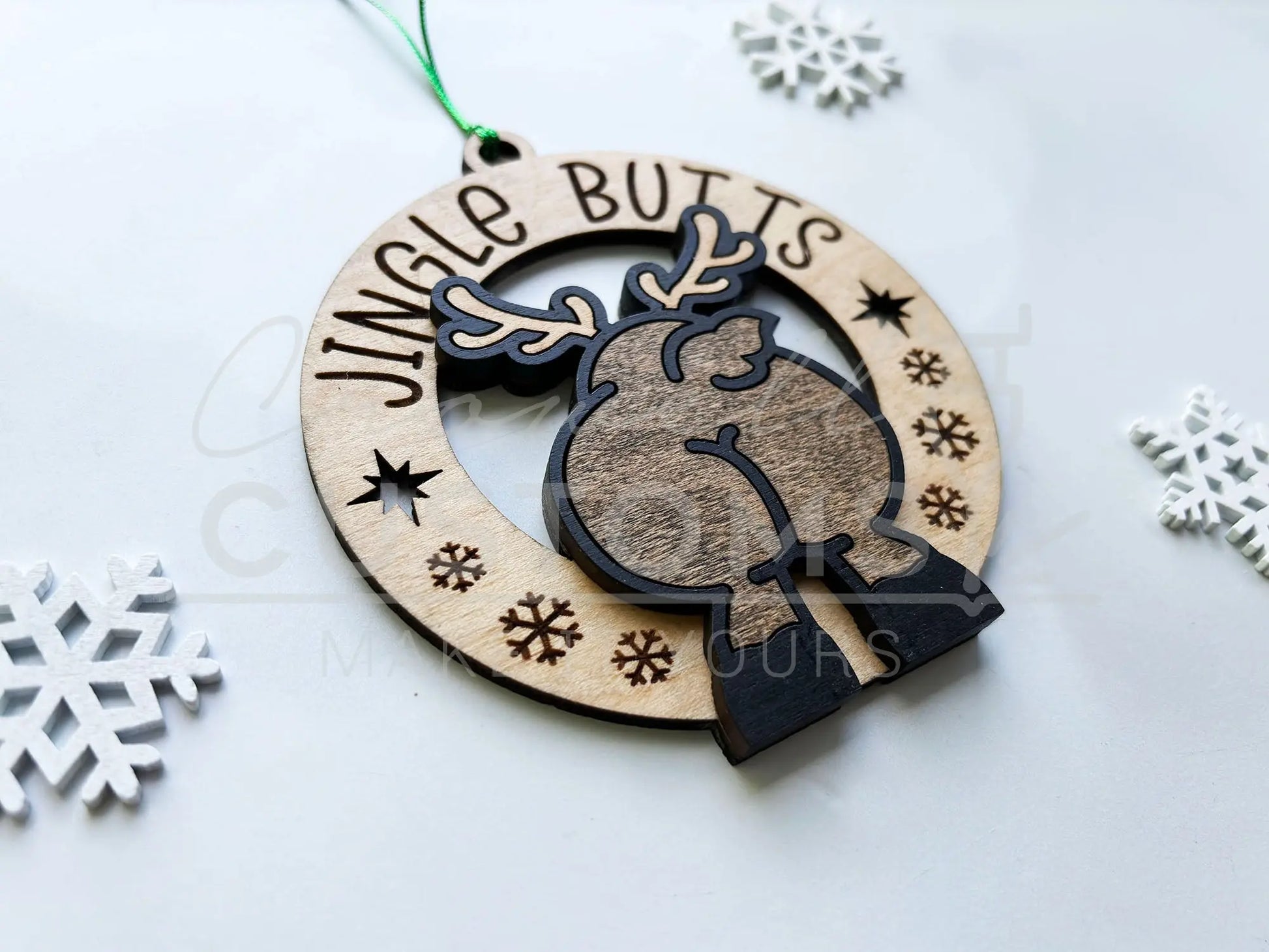 Jingle Butts Funny Wood Ornaments 