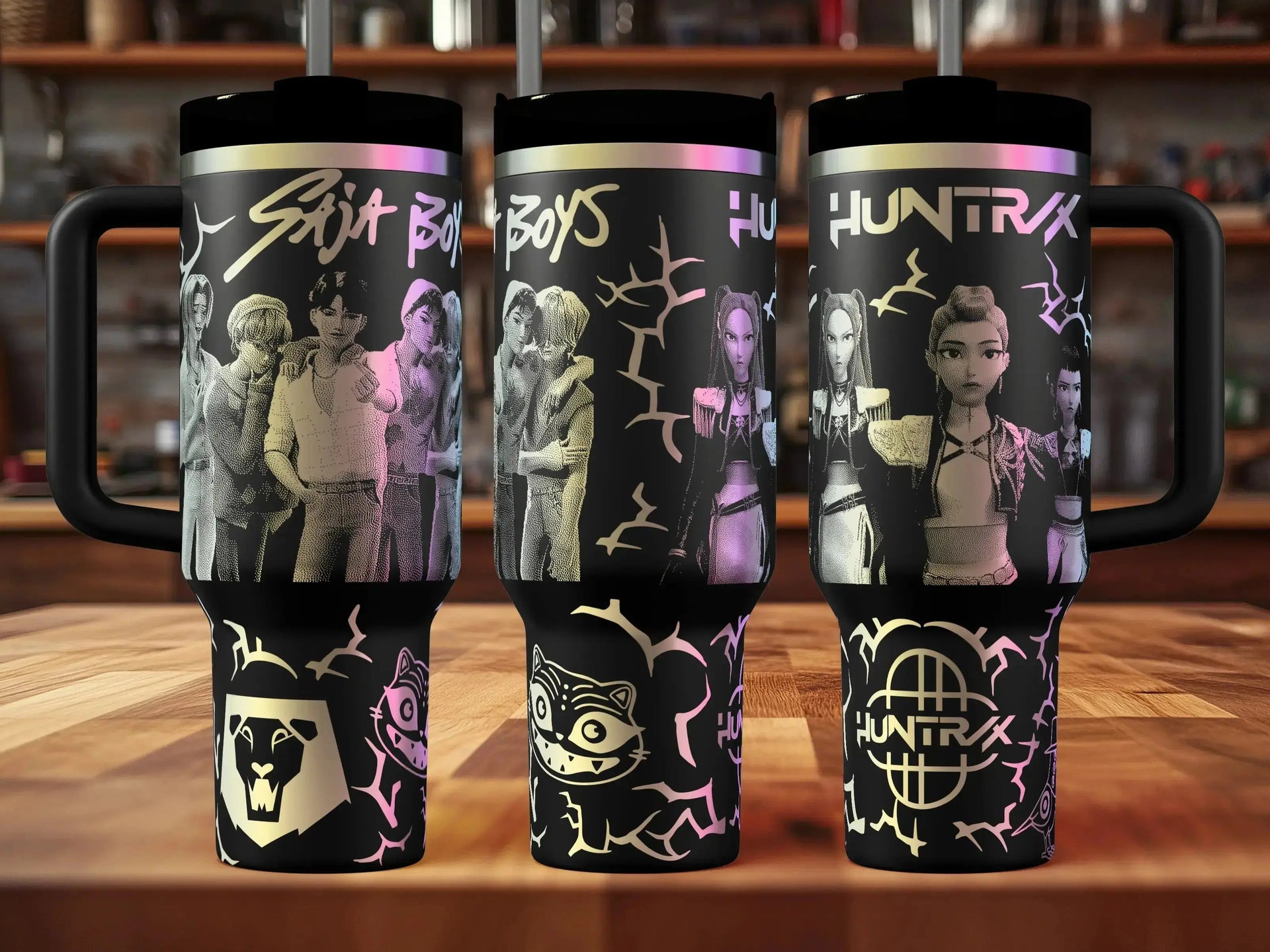 K-POPグッズ K Pop Demon Hunters Tumbler Huntrix x Saja Boys | 40oz, 30oz