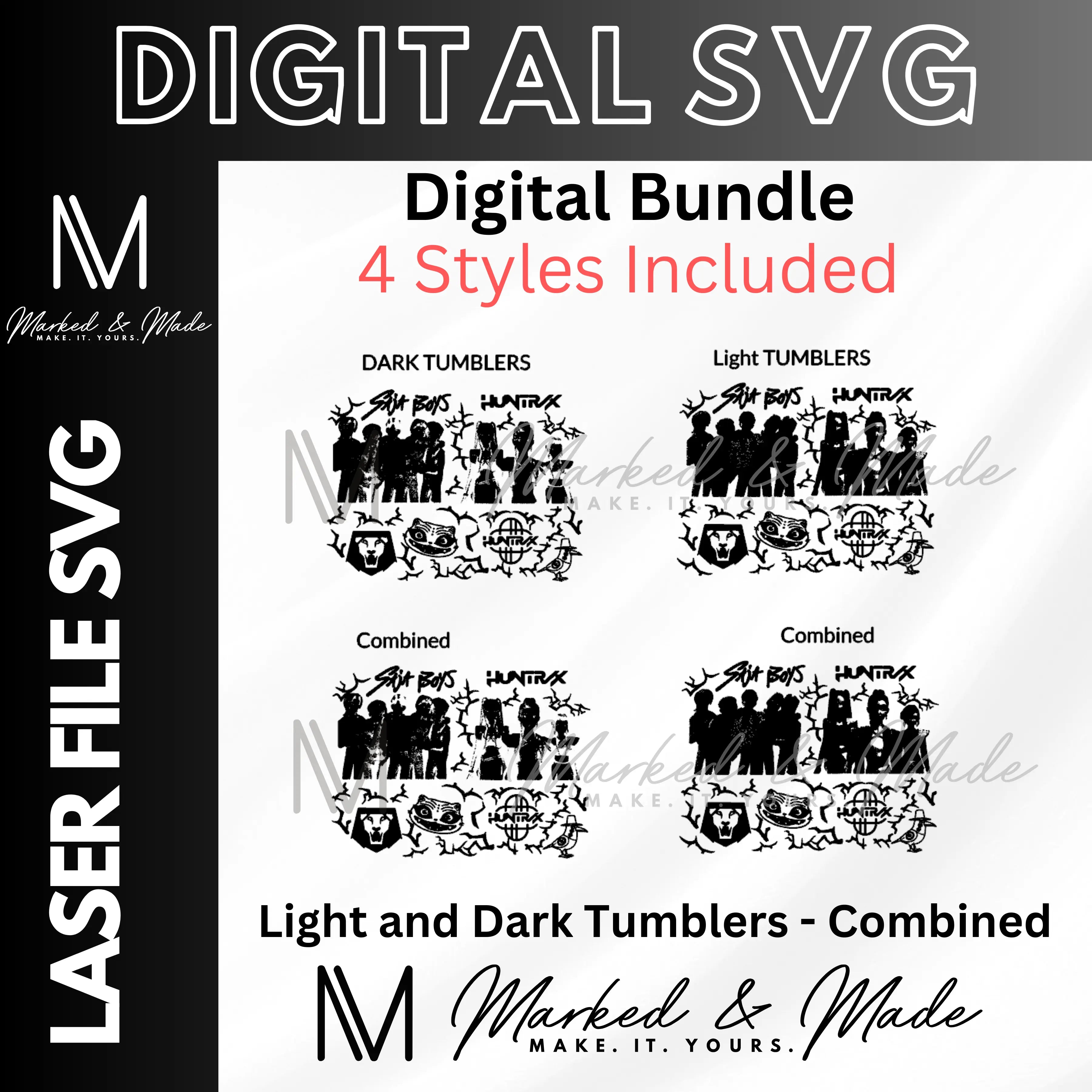 K Pop Demon Hunters Tumbler Wrap Digital Design| Huntrix SVG | Saja Boys SVG | 30 + 40 oz Digital Design | Digital Download | Laser File 