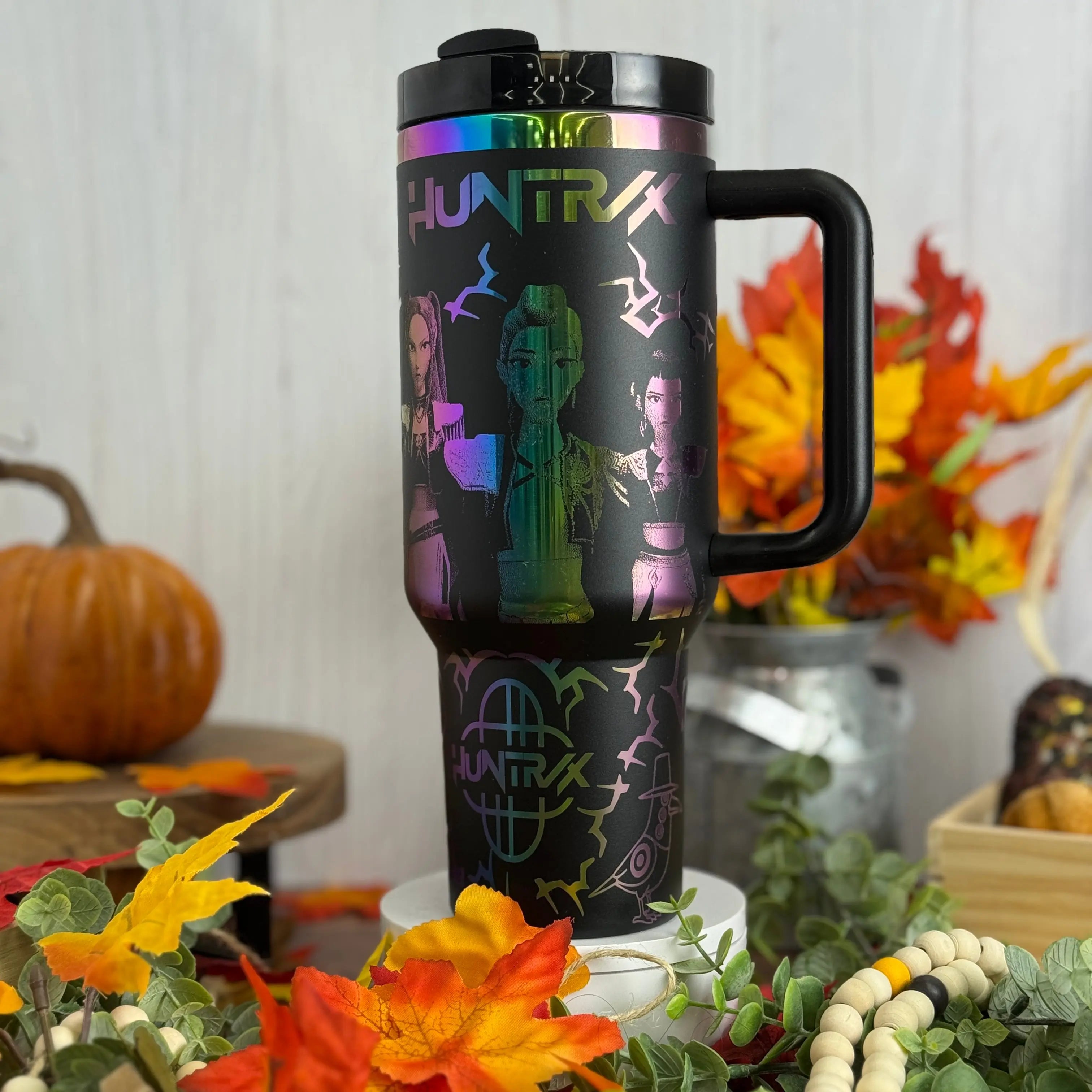 K-pop Demon Hunters Tumbler Black to Rainbow 40oz 