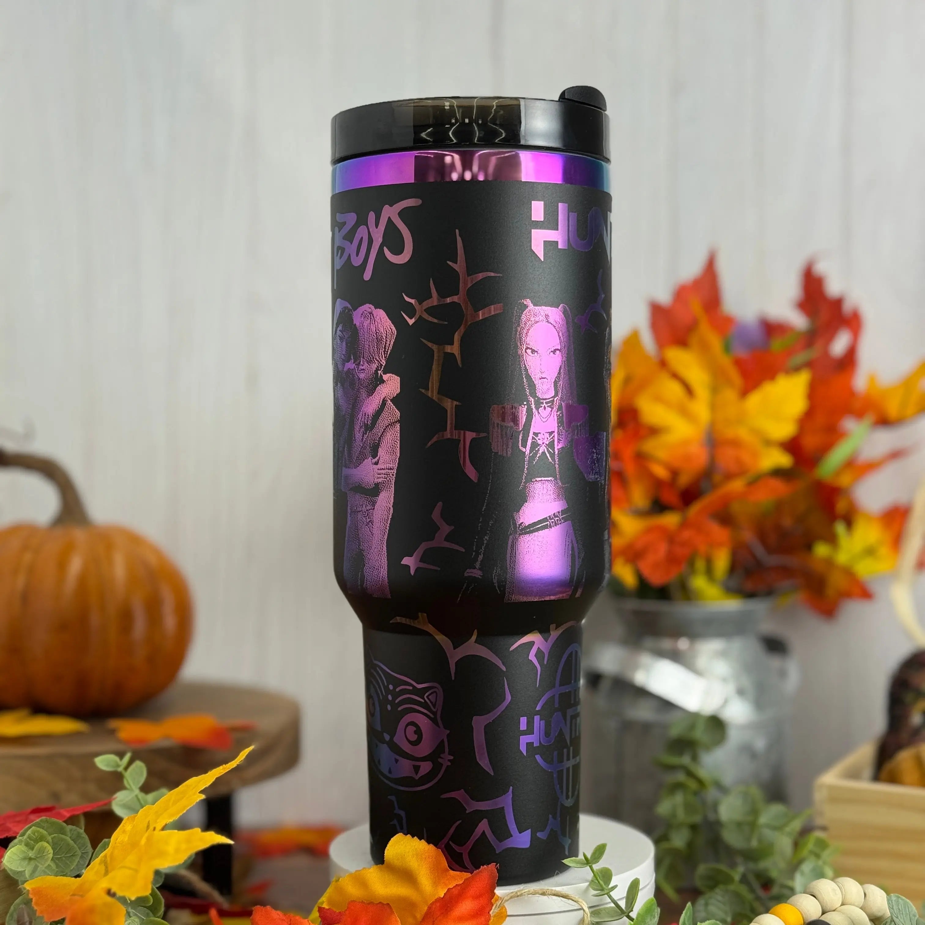 K-pop Demon Hunters Tumbler Black to Rainbow 40oz 