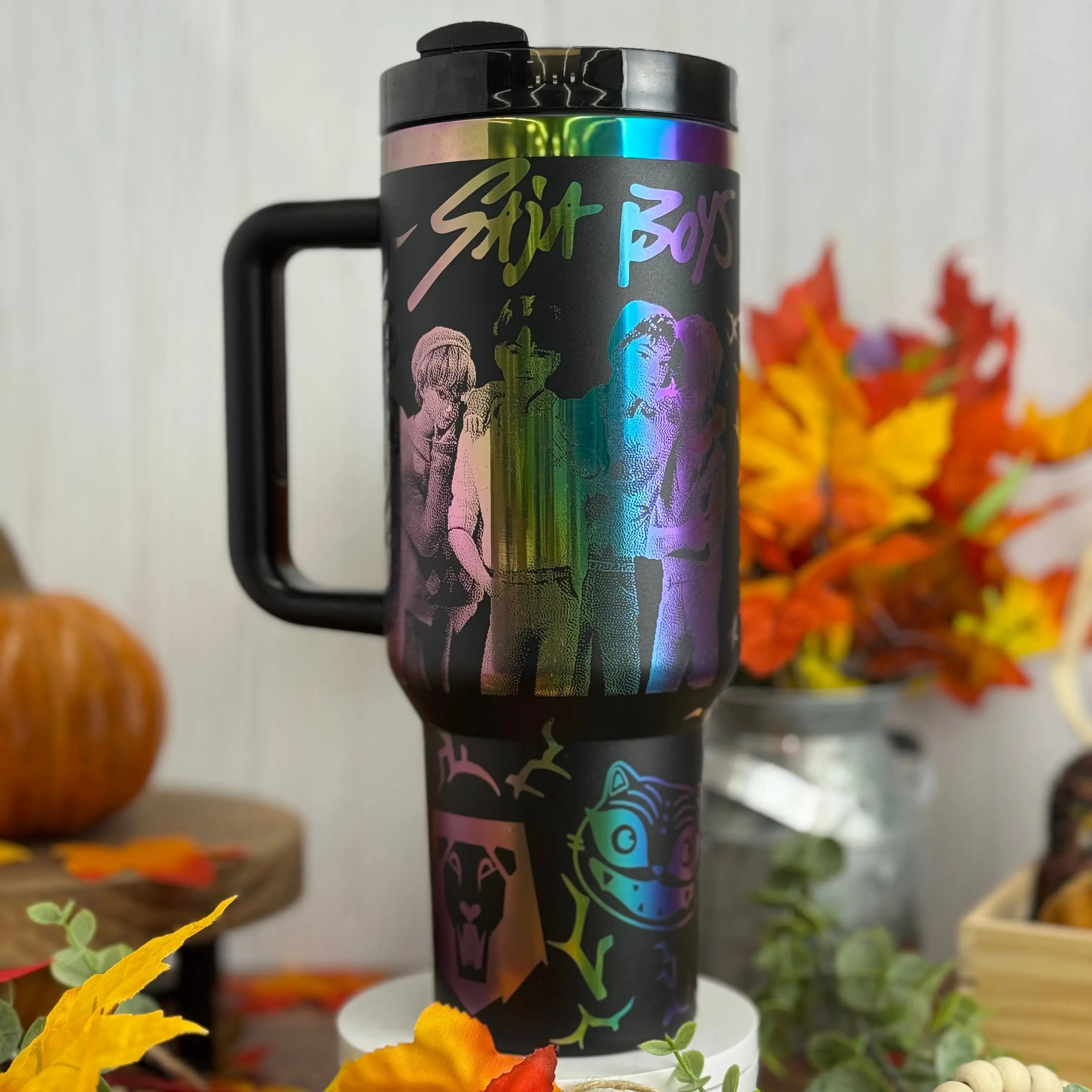 K-pop Demon Hunters Tumbler Black to Rainbow 40oz 