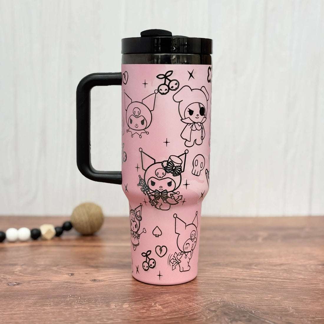 Kuromi Engraved Pink to Black 40oz Tumbler 