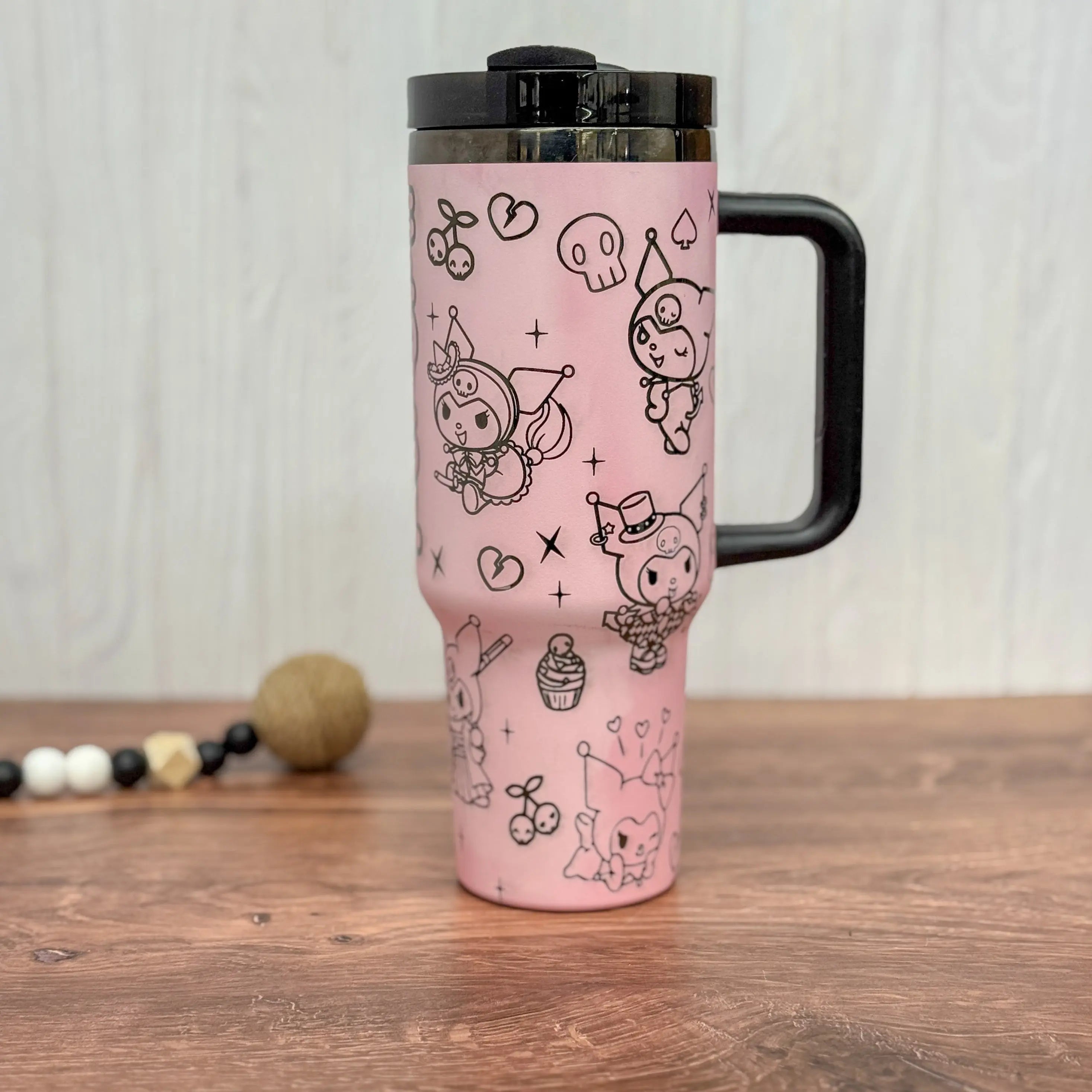 Kuromi Engraved Pink to Black 40oz Tumbler 