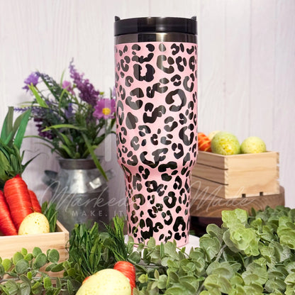 Leopard Print / Cheetah Print Tumbler Pink to Black 40oz 