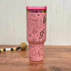 Lisa Frank Engraved Light Pink Rainbow 40oz Tumbler 