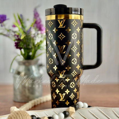 Louis Vuitton Tumbler Black to Gold 40 oz 