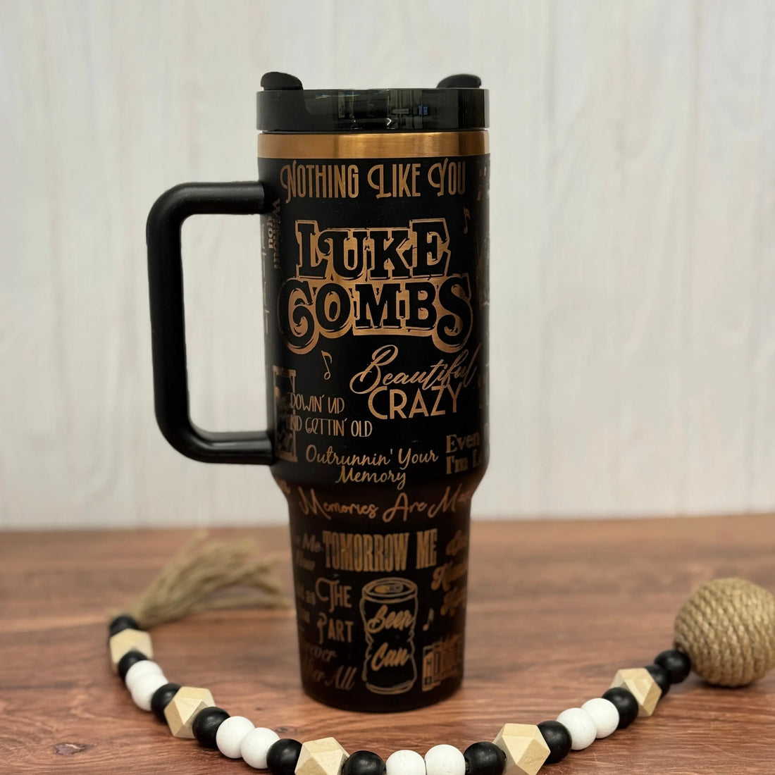 Luke Combs Black to Copper Engraved Tumbler 40oz 