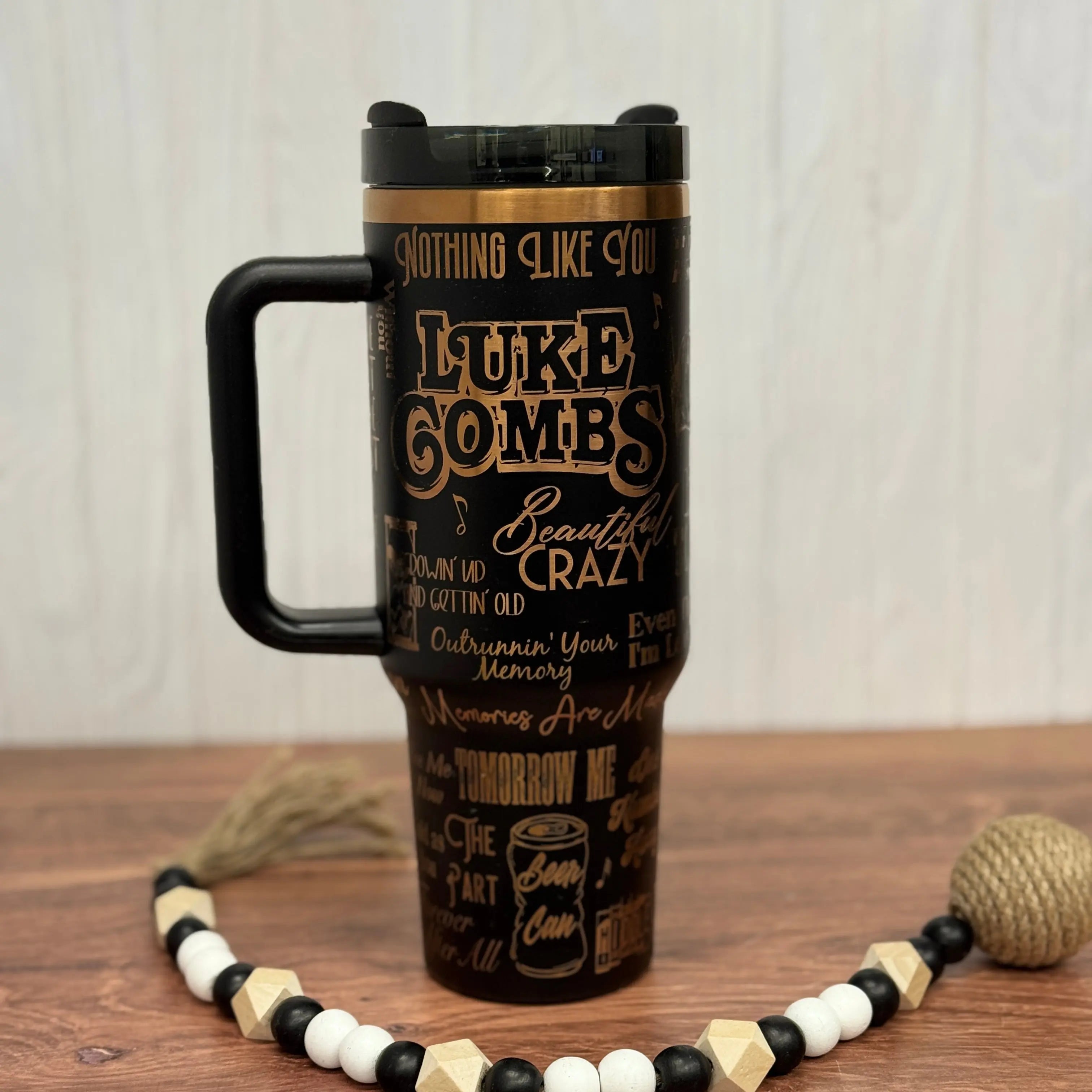 Luke Combs Black to Copper Engraved Tumbler 40oz 